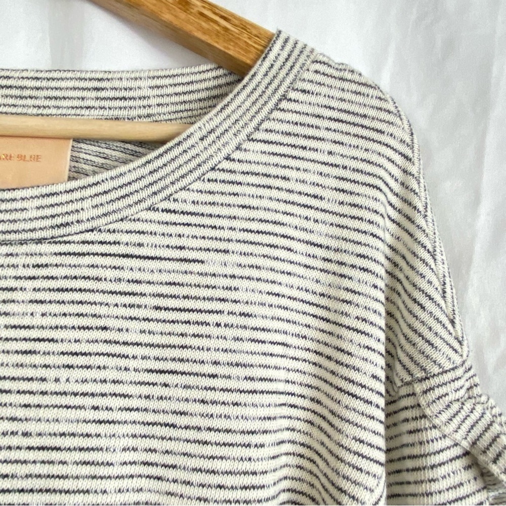 Skies Are Blue Womens Knit Top Stripe Embroidered Ruffle Pullover Shirt Size XS - Picture 5 of 16